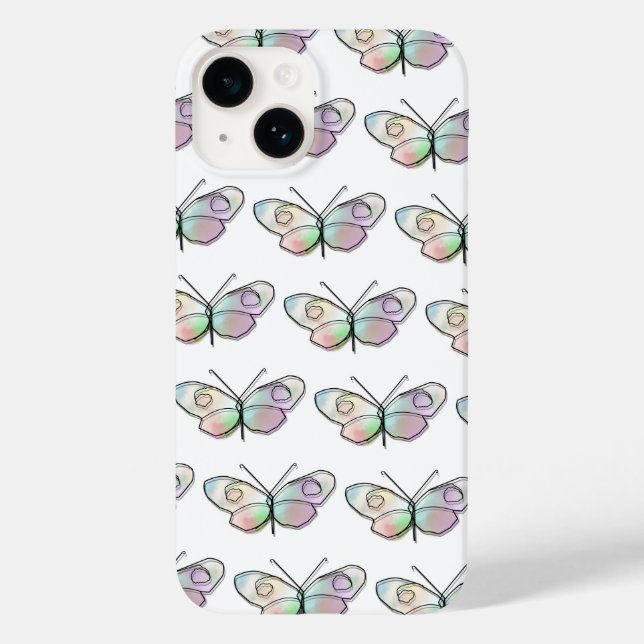 Wire Butterfly Drawing Pattern Case-Mate iPhone Case (Back)