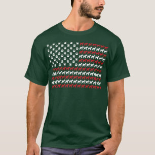 Wire Fo Terrier 4th of July Dog Paw Print Premium T-Shirt