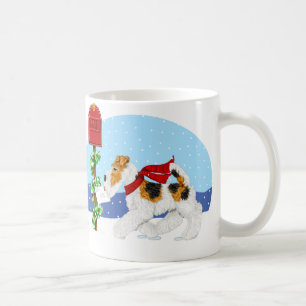 Wire Fox Christmas Mail Coffee Mug