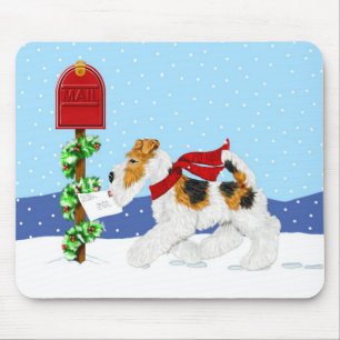 Wire Fox Christmas Mail Mouse Pad
