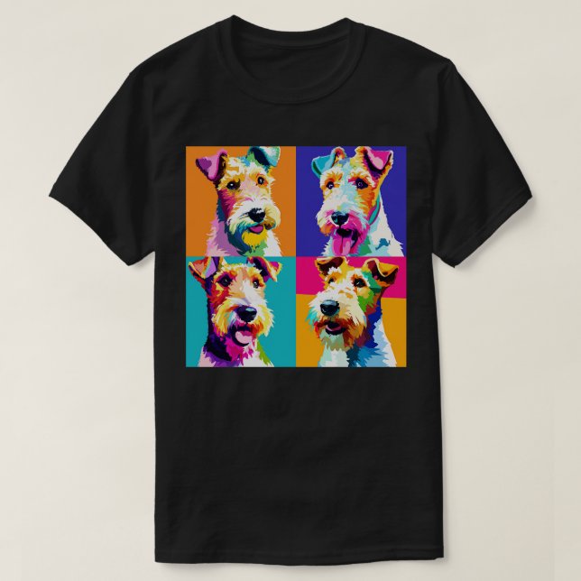 Wire Fox Terrier Art Dog Lover Gifts 2 T-Shirt (Design Front)
