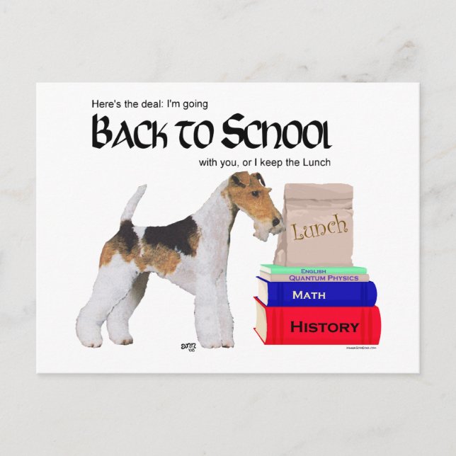 Wire Fox Terrier Back to School Postcard (Front)