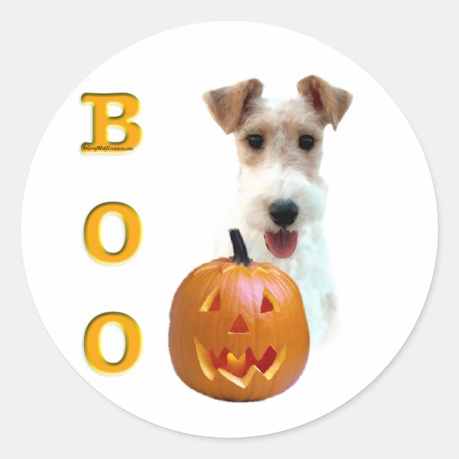 Wire Fox Terrier Boo Classic Round Sticker (Front)
