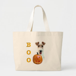 Wire Fox Terrier Boo Large Tote Bag
