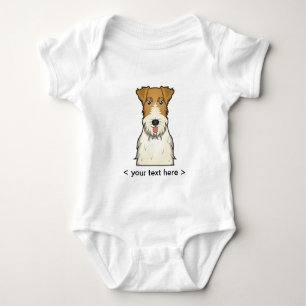 Wire Fox Terrier Cartoon Personalized Baby Bodysuit