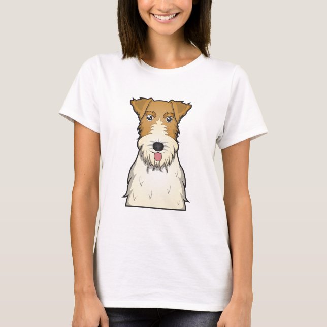 Wire Fox Terrier Cartoon T-Shirt (Front)