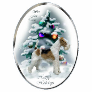 Wire Fox Terrier Christmas Gifts Ornament Photo Sculpture Ornament