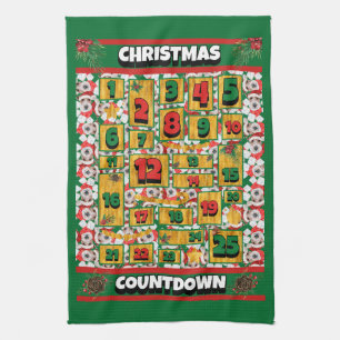 Wire Fox Terrier Countdown Christmas Advent Dog Kitchen Towel