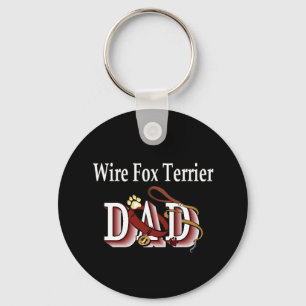wire fox terrier dad Keychain