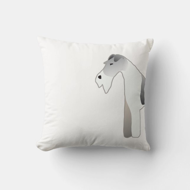 Wire Fox Terrier Dog Breed Illustration Silhouette Throw Pillow (Front)