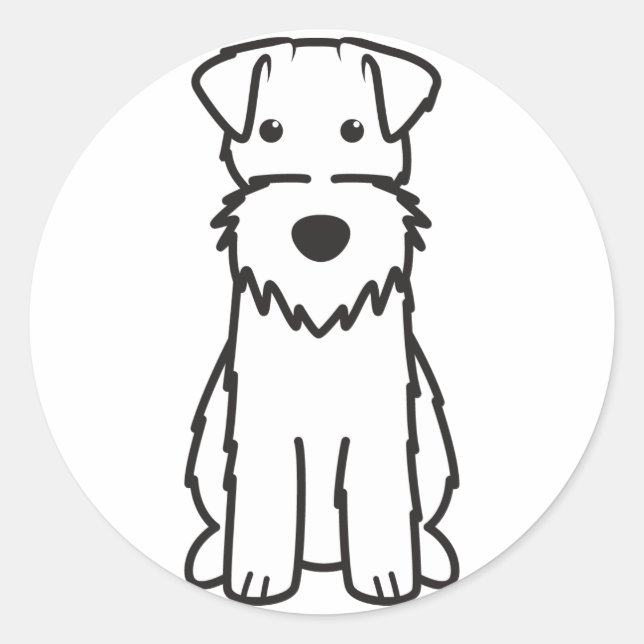 Wire Fox Terrier Dog Cartoon Classic Round Sticker (Front)