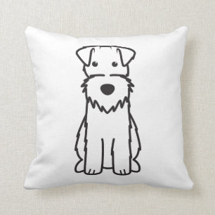 Wire Fox Terrier Dog Cartoon Throw Pillow