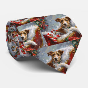 Wire Fox Terrier Dog Christmas Festive  Tie