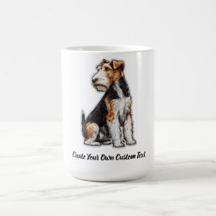 Wire Fox Terrier Dog Create Your Own Custom Text  Coffee Mug
