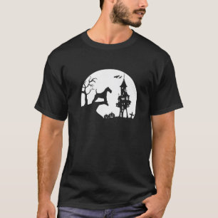 Wire Fox Terrier Dog Moon Silhouette Funny Hallowe T-Shirt