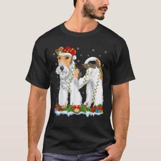 Wire Fox Terrier Dog Xmas Lights Wire Fox Terrier  T-Shirt