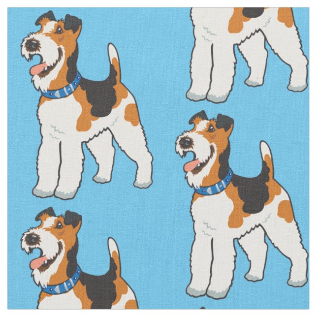 Wire Fox Terrier  Fabric (Close Up)