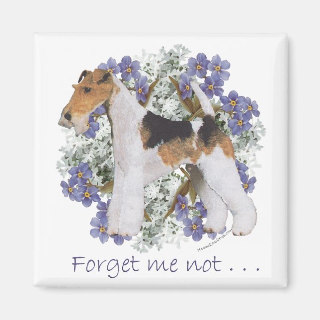 Wire Fox Terrier Forget-Me-Not Magnet (Front)