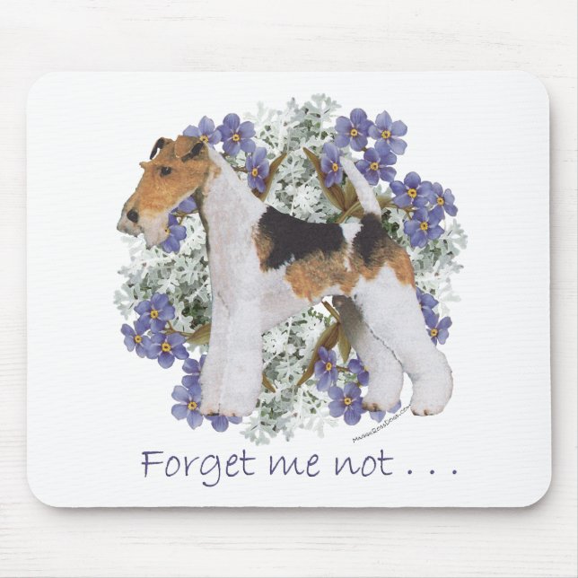 Wire Fox Terrier Forget-Me-Not Mouse Pad (Front)