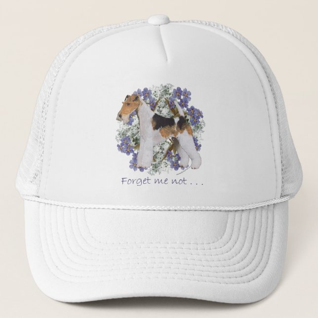 Wire Fox Terrier Forget-Me-Not Trucker Hat (Front)
