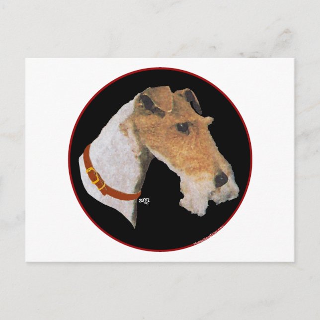 Wire Fox Terrier Head Study Postcard (Front)