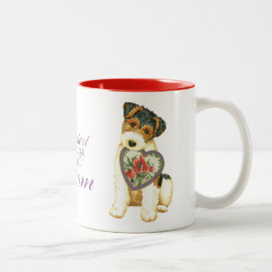 Wire Fox Terrier Heart Mom Two-Tone Coffee Mug