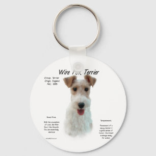 Wire Fox Terrier History Design Keychain