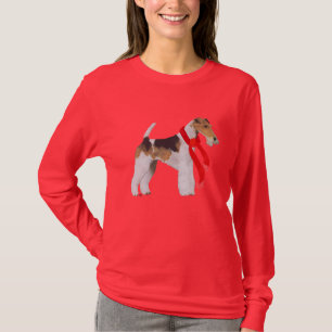 Wire Fox Terrier in a Scarf T-Shirt