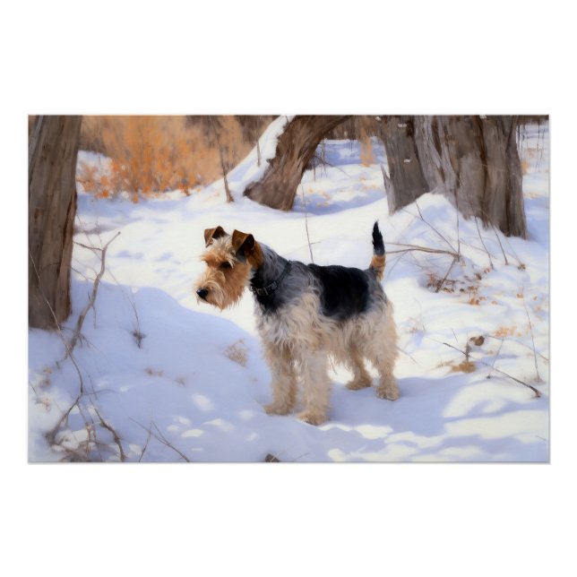 Wire Fox Terrier Let It Snow Christmas  Poster (Front)