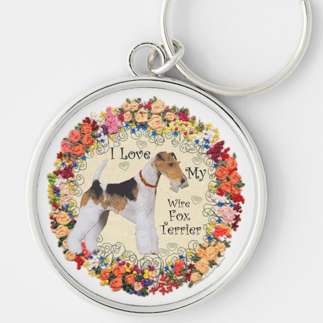 Wire Fox Terrier Love Keychain (Front)