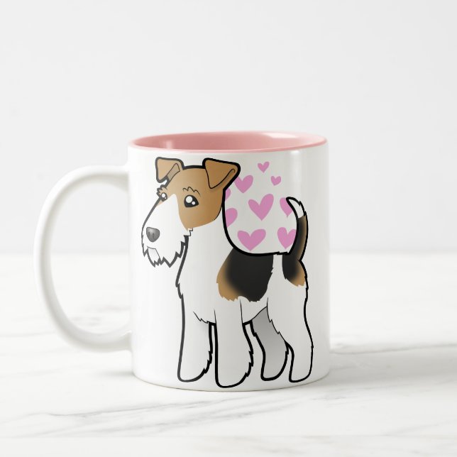 Wire Fox Terrier Love Two-Tone Coffee Mug (Left)