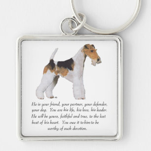 Wire Fox Terrier Memory / Dedication MALE Keychain
