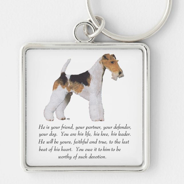 Wire Fox Terrier Memory / Dedication MALE Keychain (Front)