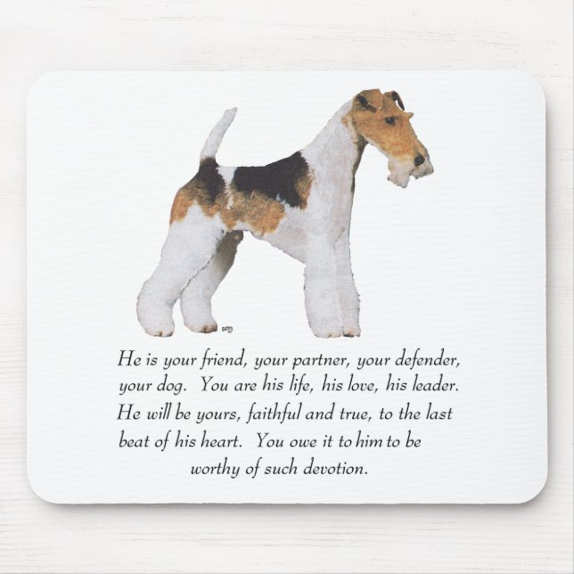 Wire Fox Terrier Memory / Dedication MALE Mouse Pad (Front)