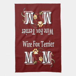Wire Fox Terrier Mom Gifts Kitchen Towel