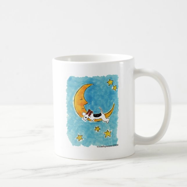 Wire fox terrier on the moon coffee mug (Right)