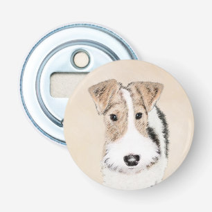 Wire Fox Terrier Painting - Cute Original Dog Art Bottle Opener