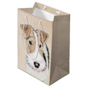 Wire Fox Terrier Painting - Cute Original Dog Art Medium Gift Bag