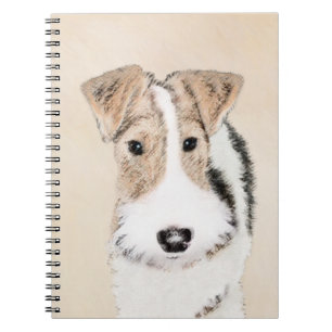 Wire Fox Terrier Painting - Cute Original Dog Art Notebook
