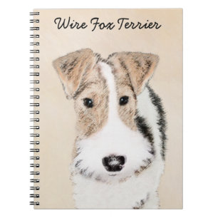 Wire Fox Terrier Painting - Cute Original Dog Art Notebook