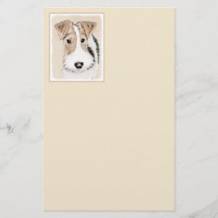 Wire Fox Terrier Painting - Cute Original Dog Art Stationery