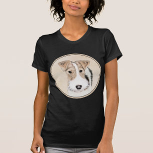 Wire Fox Terrier Painting - Cute Original Dog Art T-Shirt