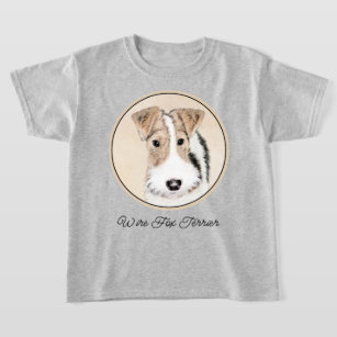 Wire Fox Terrier Painting - Cute Original Dog Art T-Shirt