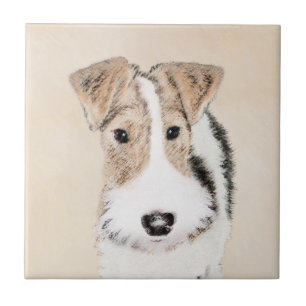 Wire Fox Terrier Painting - Cute Original Dog Art Tile
