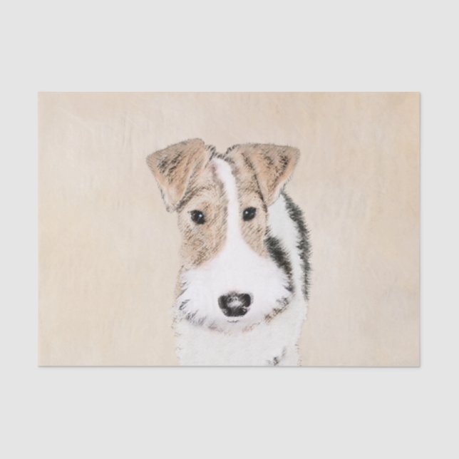 Wire Fox Terrier Painting - Cute Original Dog Art Tissue Paper (Front)