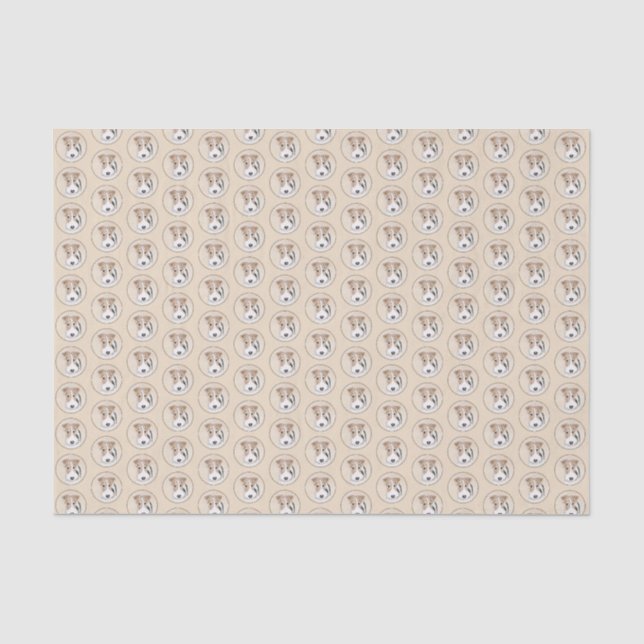 Wire Fox Terrier Painting - Cute Original Dog Art Tissue Paper (Front)