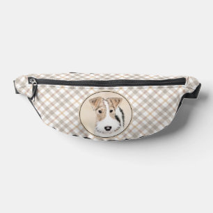 Wire Fox Terrier Painting tricolor WFT Pet Dog Art Fanny Pack