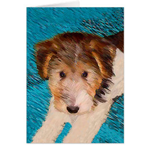 Wire Fox Terrier Puppy Painting - Original Dog Art