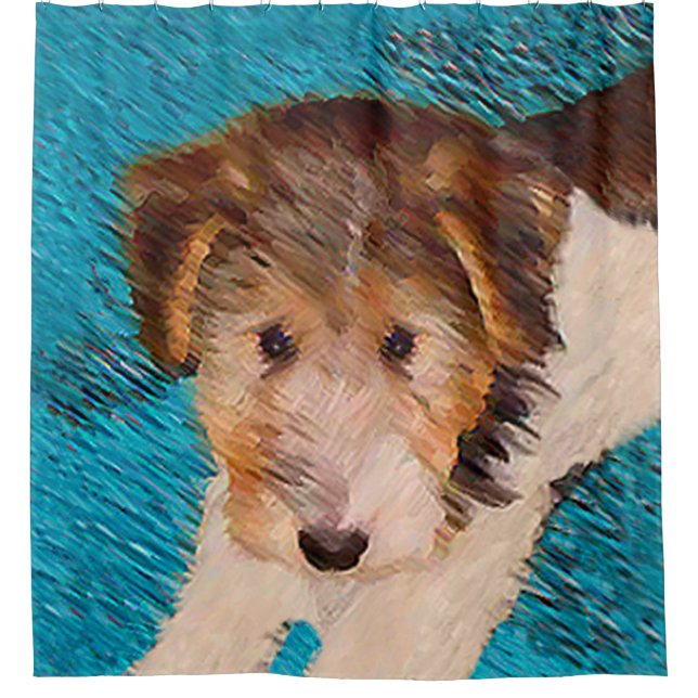 Wire Fox Terrier Puppy Painting - Original Dog Art (Front)