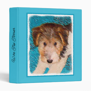 Wire Fox Terrier Puppy Painting - Original Dog Art Binder